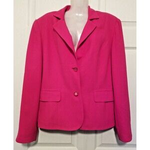 Bob Mackie Suit Jacket Blazer Hot Pink Button Long Sleeve Size 14